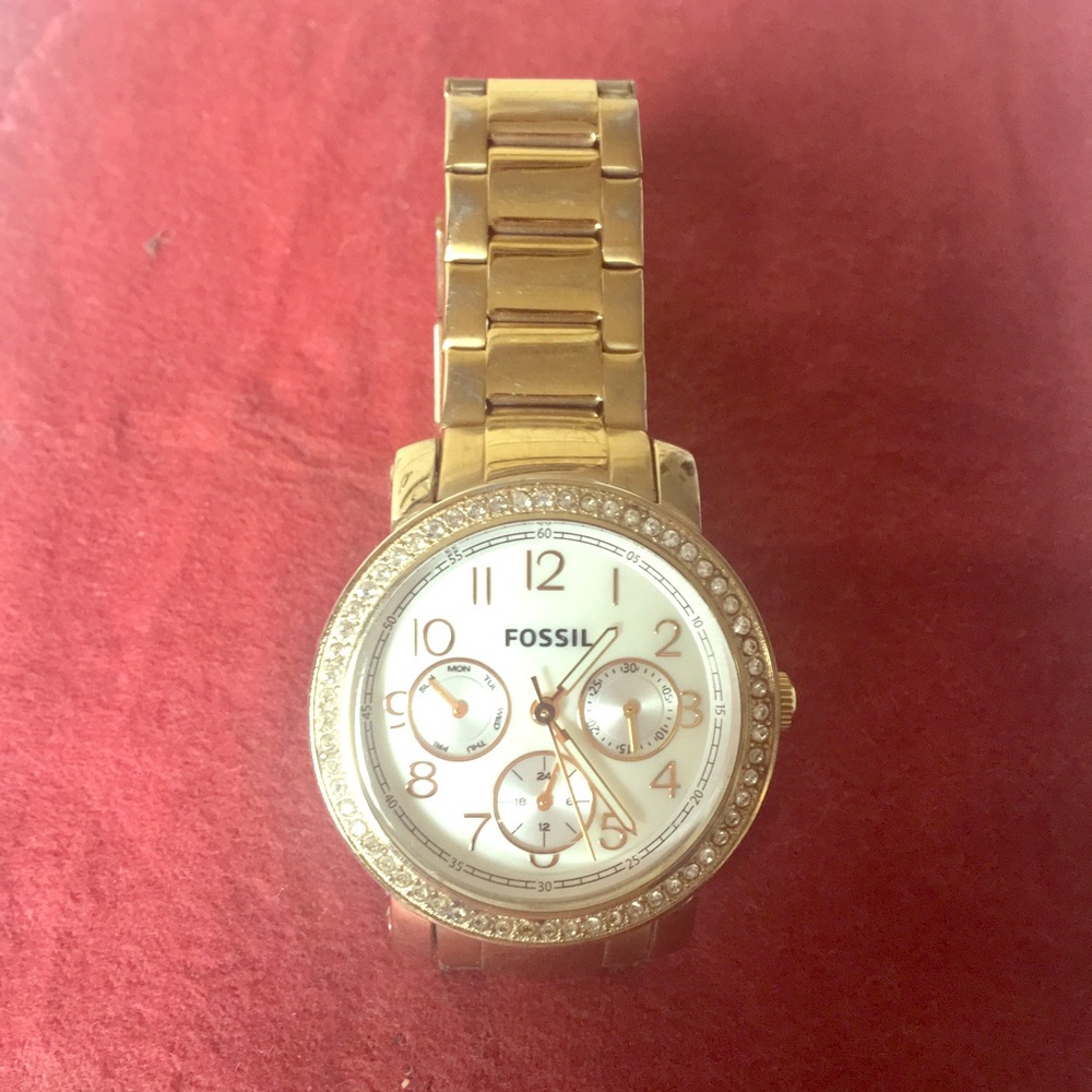 Gold Fossil Watch